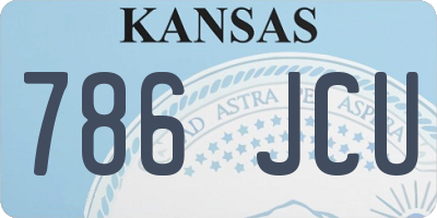 KS license plate 786JCU