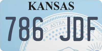 KS license plate 786JDF