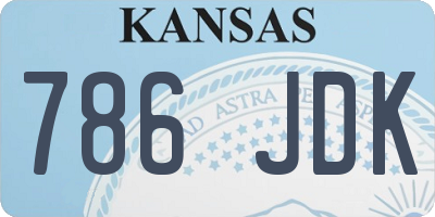 KS license plate 786JDK