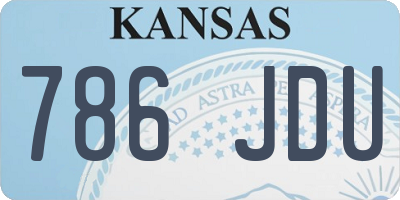KS license plate 786JDU