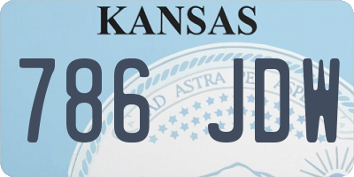 KS license plate 786JDW