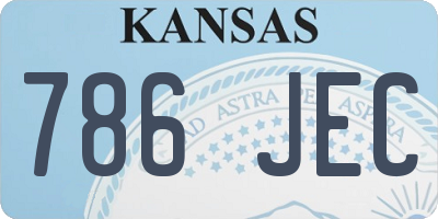 KS license plate 786JEC