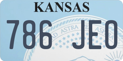 KS license plate 786JEO