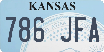KS license plate 786JFA