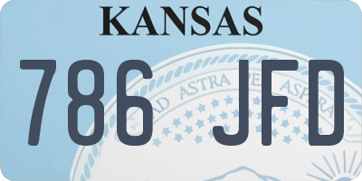 KS license plate 786JFD