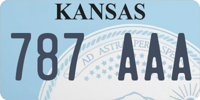 KS license plate 787AAA