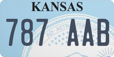 KS license plate 787AAB