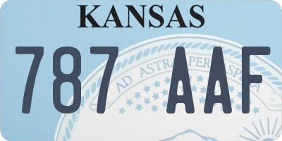 KS license plate 787AAF