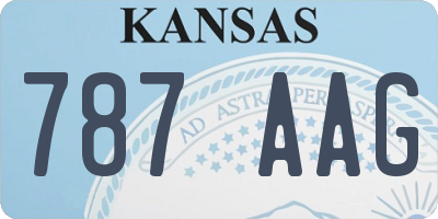 KS license plate 787AAG