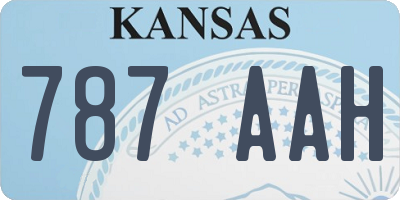 KS license plate 787AAH