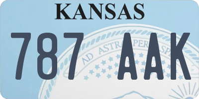 KS license plate 787AAK