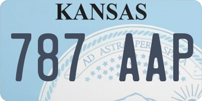 KS license plate 787AAP