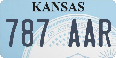 KS license plate 787AAR