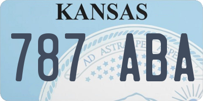 KS license plate 787ABA