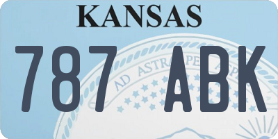 KS license plate 787ABK