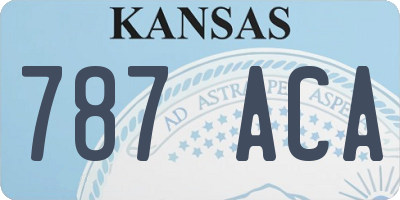 KS license plate 787ACA