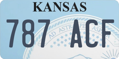 KS license plate 787ACF