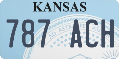 KS license plate 787ACH