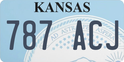 KS license plate 787ACJ