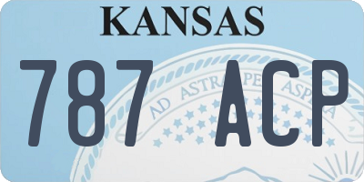 KS license plate 787ACP