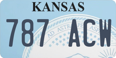 KS license plate 787ACW