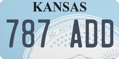 KS license plate 787ADD