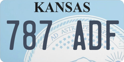 KS license plate 787ADF