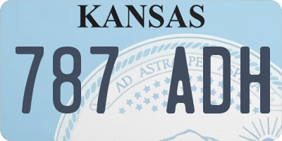 KS license plate 787ADH