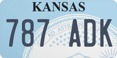 KS license plate 787ADK