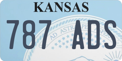 KS license plate 787ADS