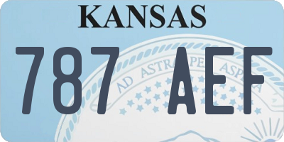 KS license plate 787AEF