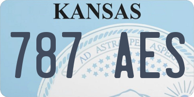 KS license plate 787AES