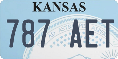 KS license plate 787AET