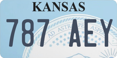 KS license plate 787AEY