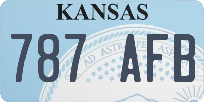 KS license plate 787AFB