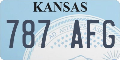 KS license plate 787AFG