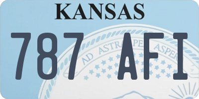 KS license plate 787AFI