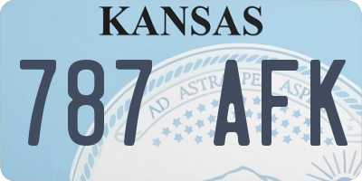 KS license plate 787AFK