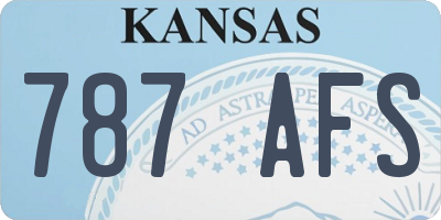 KS license plate 787AFS