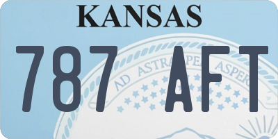KS license plate 787AFT