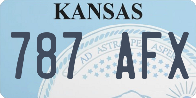 KS license plate 787AFX