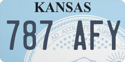 KS license plate 787AFY