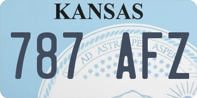 KS license plate 787AFZ