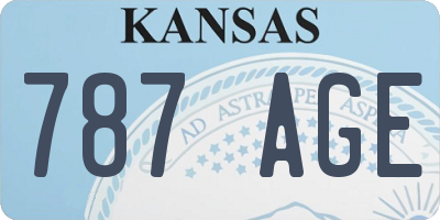 KS license plate 787AGE