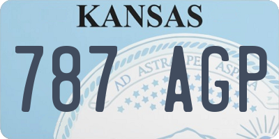 KS license plate 787AGP