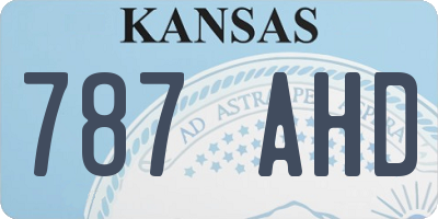 KS license plate 787AHD