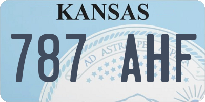 KS license plate 787AHF