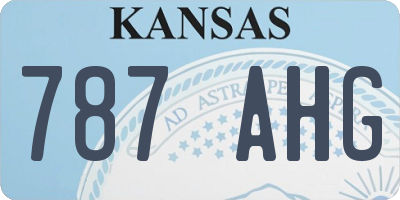 KS license plate 787AHG