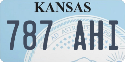 KS license plate 787AHI