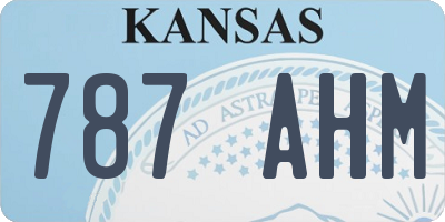 KS license plate 787AHM